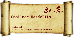 Csallner Rozália névjegykártya